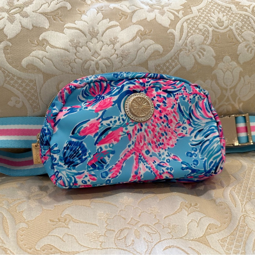NWOT Lilly Pulitzer Jeanie Belt Bag Celestial Blue Seek & Sea